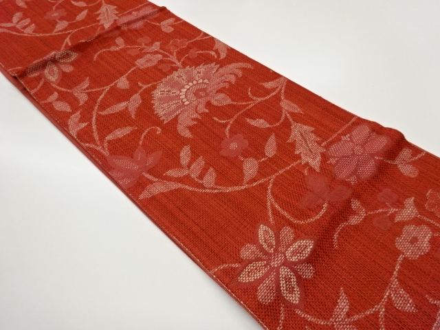 JAPANESE FUKURO OBI / WOVEN FLOWER ARABESQUE